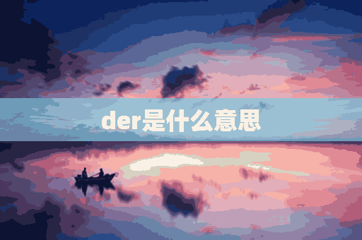 der是什么意思(der是什么意思英文)